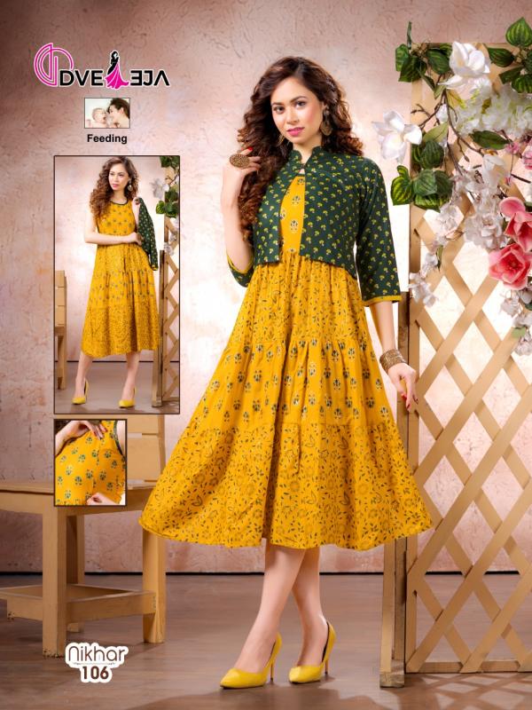 Dveeja Nikhar Designer Rayon Kurti With Jacket